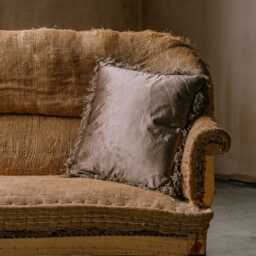 Graham and Green Chestnut Faux Fur Square Cushion - thumbnail 3