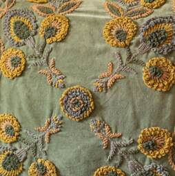 Graham and Green Romy Embroidered Velvet Square Cushion - thumbnail 2