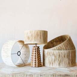 "Graham and Green Natural Raffia Lamp Shade 18""" - thumbnail 1