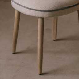 Graham and Green Natural Linen Upholstered Dining Chair - thumbnail 4