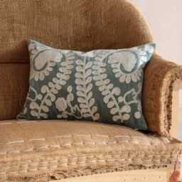 Graham and Green Lucia Mustard Velvet Rectangular Cushion - thumbnail 2