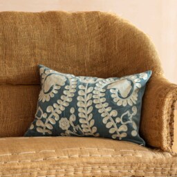 Graham and Green Lucia Mustard Velvet Rectangular Cushion - thumbnail 6