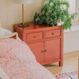 Graham and Green Leshan Pink Bedside Table - thumbnail 1