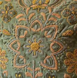 Graham and Green Ione Embroidered Velvet Square Cushion - thumbnail 2