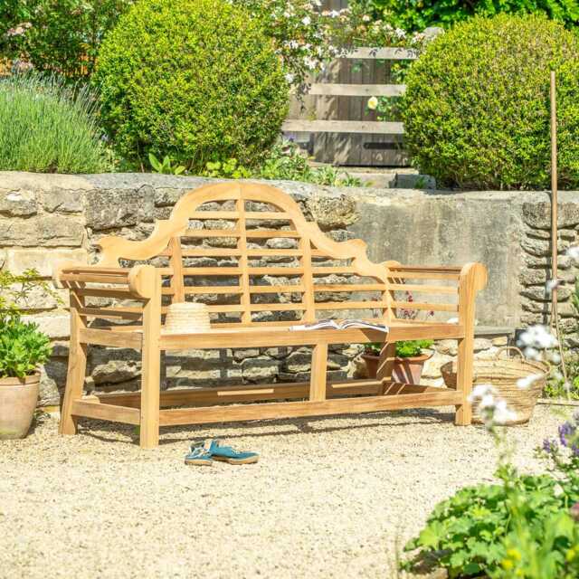 Graham and Green Lutyen Teak Wood Three Seater Bench - image 1