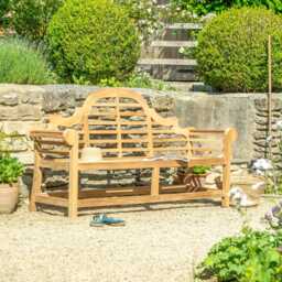 Graham and Green Lutyen Teak Wood Three Seater Bench - thumbnail 1