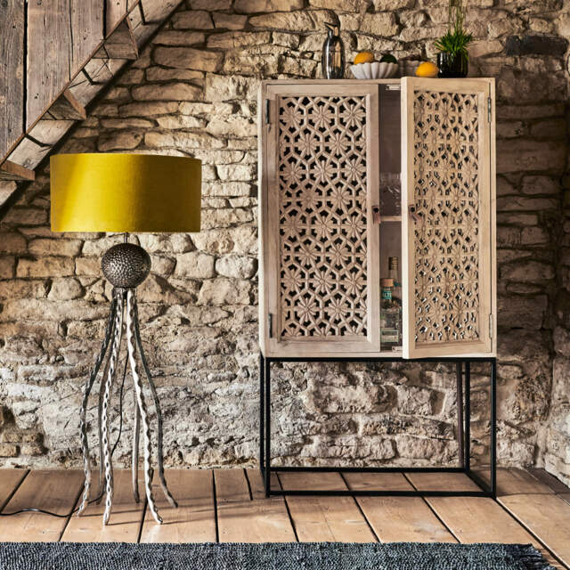 Graham and Green Momoka Hand-Carved Bar Cabinet - image 1