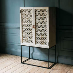 Graham and Green Momoka Hand-Carved Bar Cabinet - thumbnail 2