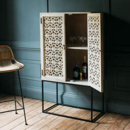 Graham and Green Momoka Hand-Carved Bar Cabinet - thumbnail 3