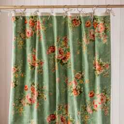 Graham and Green Bouquet Velvet Single Curtain - 135 x 270cm - thumbnail 2