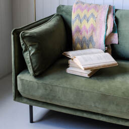 Graham and Green Bayler Moss Green Three Seater Sofa - thumbnail 2