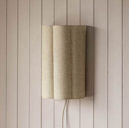 Graham and Green Fluted Large Natural Linen Wall Lamp - thumbnail 2