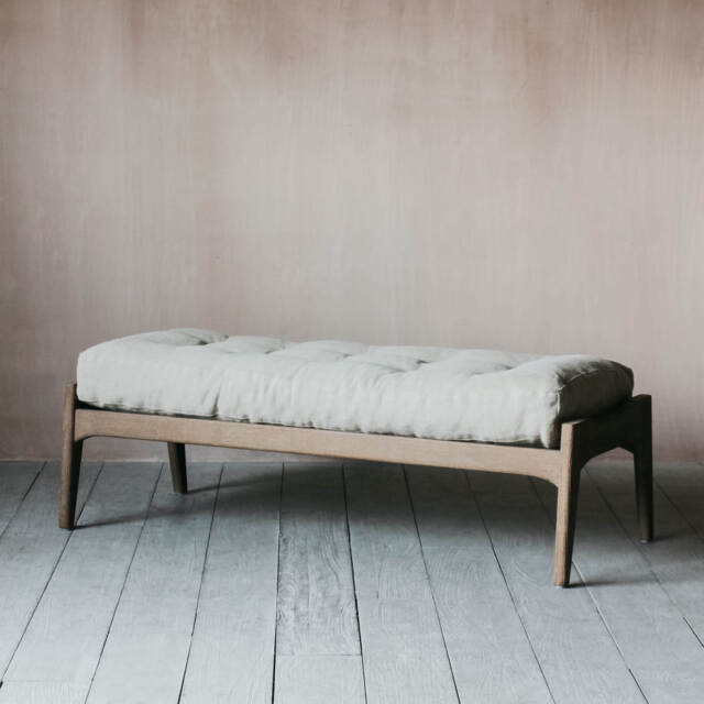 Graham and Green Dylan Natural Linen Bench - image 1
