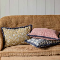 Graham and Green Colaba Rectangular Block Printed Cotton Cushion