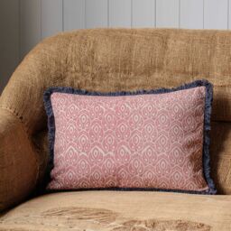 Graham and Green Colaba Rectangular Block Printed Cotton Cushion - thumbnail 3