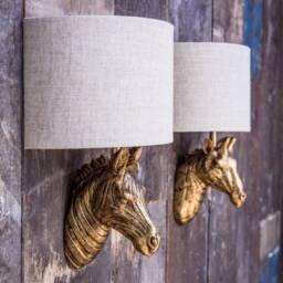 Graham and Green Gold Zebra Wall Light With Shade