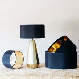 "Graham and Green Black and Gold Lamp Shade 18"""