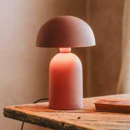Graham and Green Matt Coral Small Dome Table Lamp