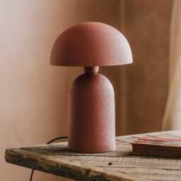 Graham and Green Matt Coral Small Dome Table Lamp - thumbnail 2
