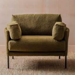 Graham and Green Franz Olive Boucle Armchair - thumbnail 2