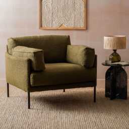 Graham and Green Franz Olive Boucle Armchair