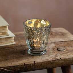 Graham and Green Antique silver Ornate Tealight Holder - thumbnail 1