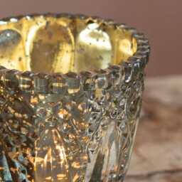 Graham and Green Antique silver Ornate Tealight Holder - thumbnail 2