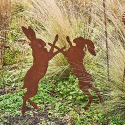 Graham and Green Boxing Hares Garden Stake