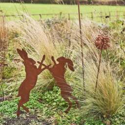 Graham and Green Boxing Hares Garden Stake - thumbnail 3