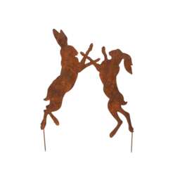 Graham and Green Boxing Hares Garden Stake - thumbnail 5