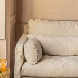 Graham and Green Jasmine Natural Belgian Linen Two Seater Sofa - thumbnail 2