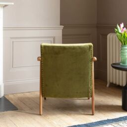 Graham and Green Gabe Olive Velvet Armchair - thumbnail 4