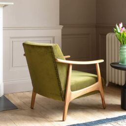 Graham and Green Gabe Olive Velvet Armchair - thumbnail 5
