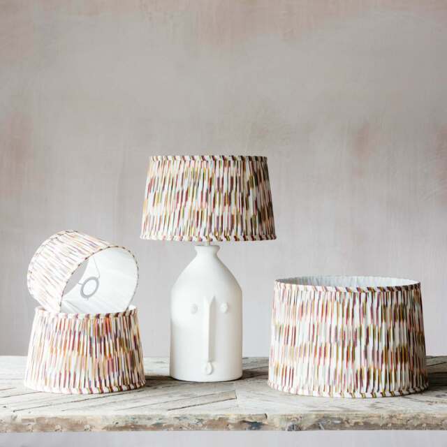 "Graham and Green 10"" Rainbow Pleated Ikat Lamp Shade" - image 1
