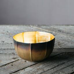 Graham and Green Petal Brass and Gold Tea Light Holder - thumbnail 2