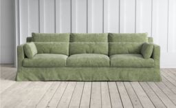 Graham and Green Jasmine 4 Seater Sofa in Green Vintage Velvet