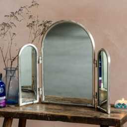 Graham and Green Jules Antique Silver Triple Table Top Mirror