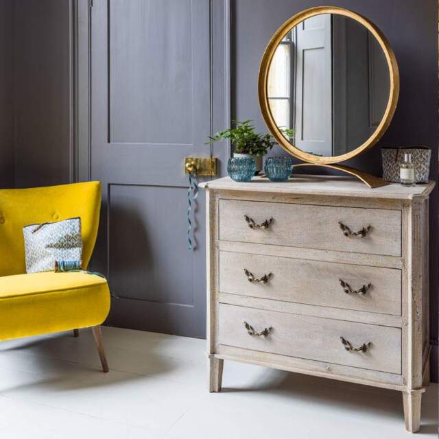 Graham and Green Chantilly Small Whitewashed Chest of Drawers