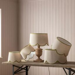 "Graham and Green 12"" Moss Green Scallop Lamp Shade" - thumbnail 1