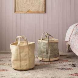 Graham and Green Black & White Jute Storage Basket - thumbnail 3