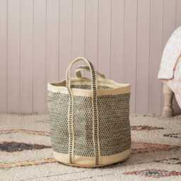 Graham and Green Black & White Jute Storage Basket