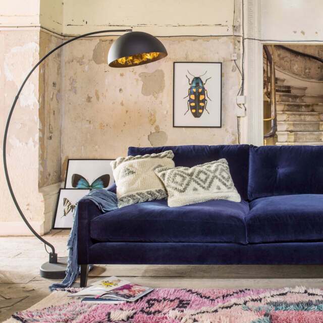Graham and Green Arc Black Metal Floor Lamp - image 1
