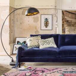Graham and Green Arc Black Metal Floor Lamp