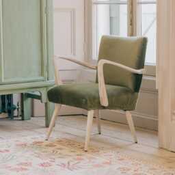Graham and Green Ellis Olive Velvet Armchair - thumbnail 2