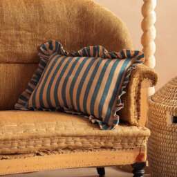 Graham and Green Candy Blue Stripe Rectangular Cushion - thumbnail 3