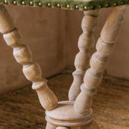 Graham and Green Moss Velvet Hexagonal Bobbin Side Table - thumbnail 4