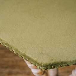 Graham and Green Moss Velvet Hexagonal Bobbin Side Table - thumbnail 6