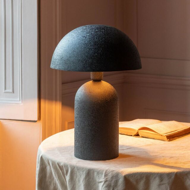 Graham and Green Large Black Textured Dome Table Lamp - image 1