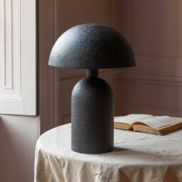 Graham and Green Large Black Textured Dome Table Lamp - thumbnail 2