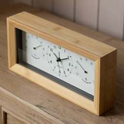 Graham and Green Bamboo Thermometer & Hygrometer Alarm Clock - thumbnail 2
